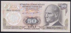 6.EMİSYON 1.TERTİP 50 LİRA A60 223502 ÇİLALTI eski para alan yerler