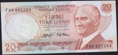 6.Emisyon 3.Tertip 20 Lira F49 497264 Çilaltı Çil