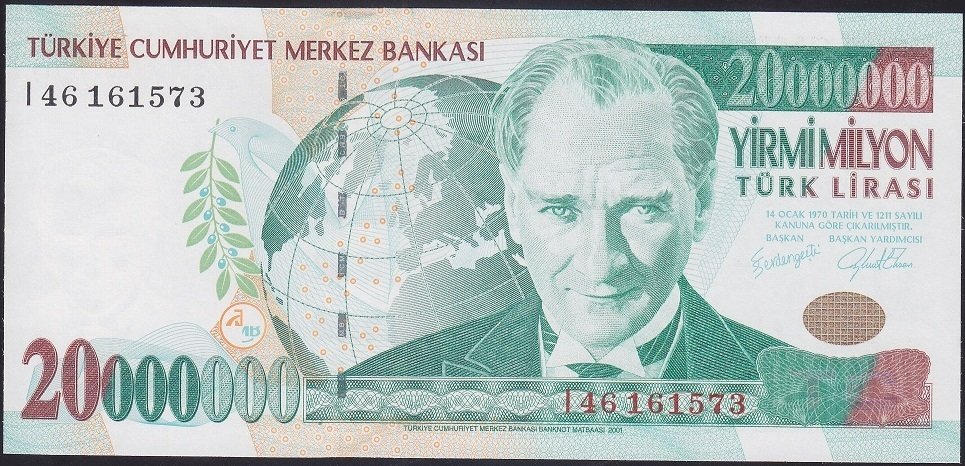 7.Emisyon 20 000 000 Lira I46 161573 Çil