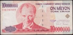 7.Emisyon 10 000 000 Lira E84 343603 Temiz