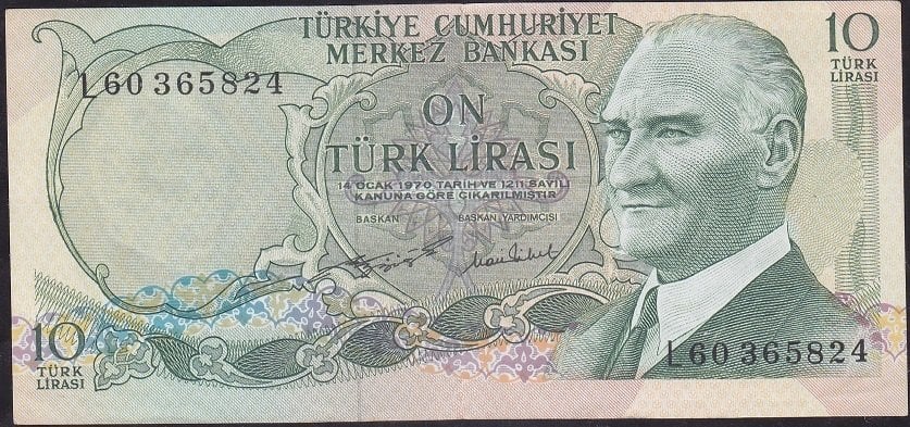 6.Emisyon 2.Tertip 10 Lira L60 365824 Ççt Çilaltı