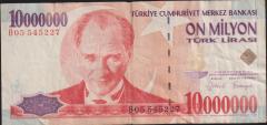 7.Emisyon 10 000 000 Lira B05 545227 Temiz+