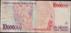 7.Emisyon 10 000 000 Lira B05 545227 Temiz+