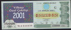 2000 31 Aralık Çeyrek Bilet - G Serisi