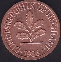 Almanya 1 Pfennig 1986 F