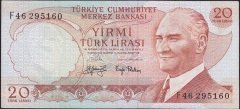 6.Emisyon 3.Tertip 20 Lira F46 295160 Çok Temiz+