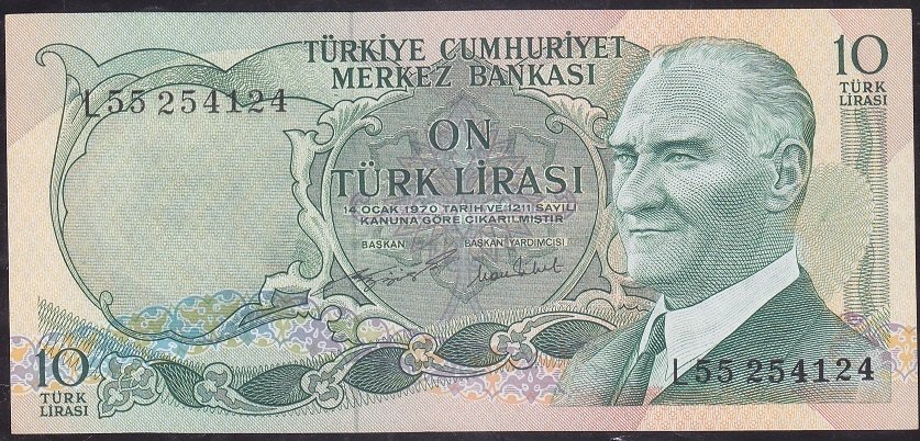 6.Emisyon 2.Tertip 10 Lira L55 254124 Çilaltı Çil