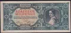 Macaristan 100.000 Pengo 1946 Çok Çok Temiz+