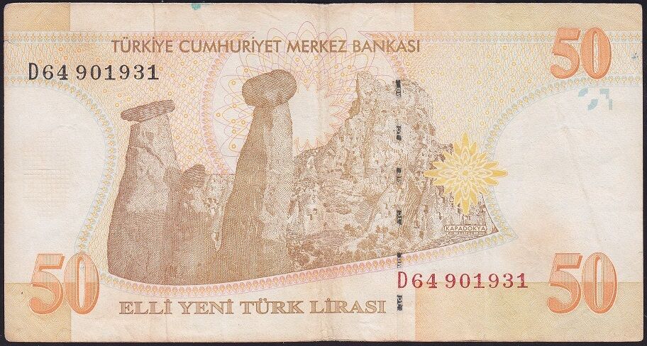 8.Emisyon 50 YTL D64 901931 Çok Temiz