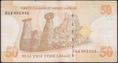 8.Emisyon 50 YTL D64 901931 Çok Temiz