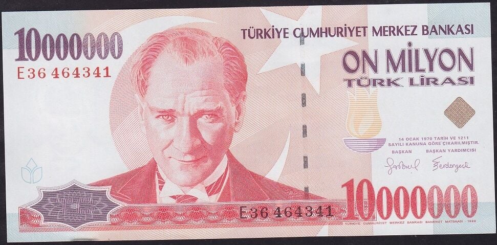 7.Emisyon 10000000 Lira E36 464341 Çilaltı