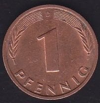 Almanya 1 Pfennig 1986 D