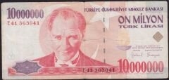7.Emisyon 10 000 000 Lira E41 363041 Temiz