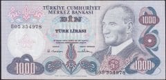 6.Emisyon 1.Tertip 1000 Lira B05 354978 Çok Temiz+