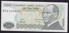 7.EMİSYON 1.TERTİP 10 LİRA B74 226876 ÇÇT + KISA KAŞ