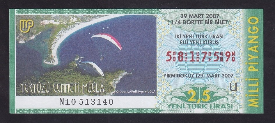 2007 29 MART ÇEYREK BİLET