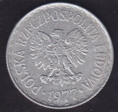 Polonya 1 Zloty 1977