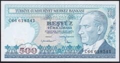 7.Emisyon 2.Tertip 500 Lira C66 618541 Çil