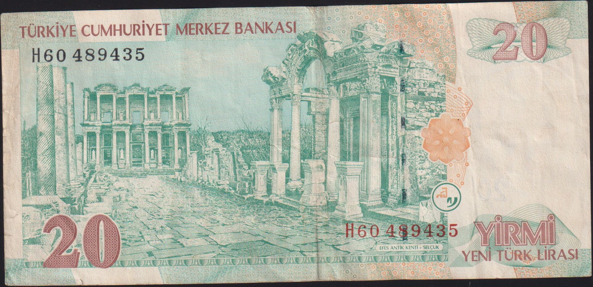 8.Emisyon 20 YTL H60 489435 Temiz+