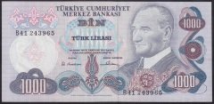 6.EMİSYON 1.TERTİP 1000 LİRA B41 243965 ÇİLALTI (DÜZLENMİŞ)