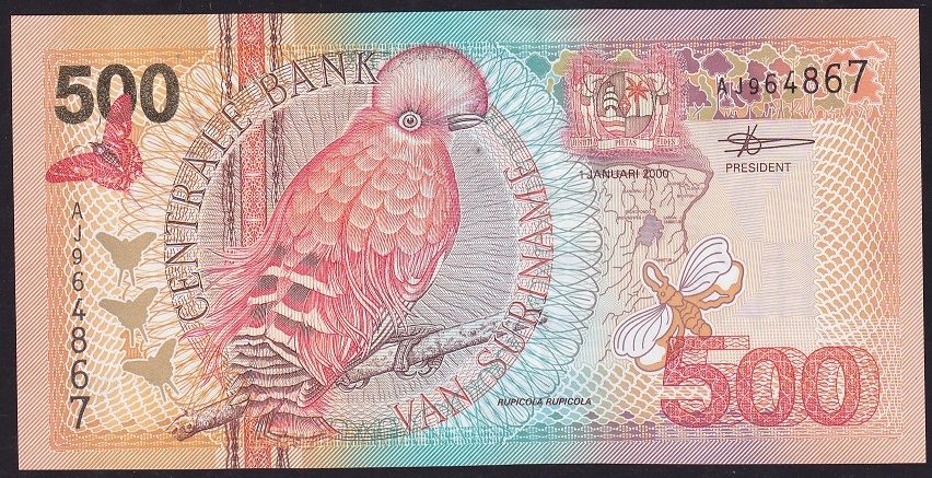 Suriname 500 Gulden 2000 Çil