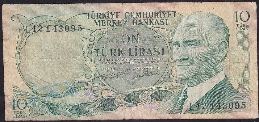 6.Emisyon 2.Tertip 10 Lira L42 143095 Çok Temiz