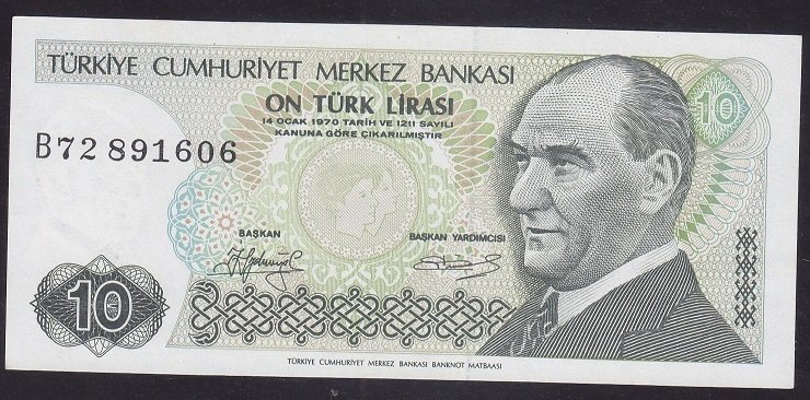 7.EMİSYON 1.TERTİP 10 LİRA B72 891606 ÇİLALTI ÇİL KISA KAŞ