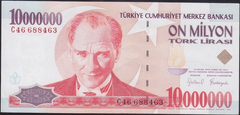 7.Emisyon 10 000 000 LİRA C46 688463 Çilaltı