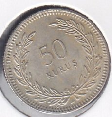 1947 YILI 50 KURUŞ GÜMÜŞ ÇİLALTI ÇİL