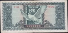 Macaristan 10.000.000 Pengo 1945 Çok Temiz+