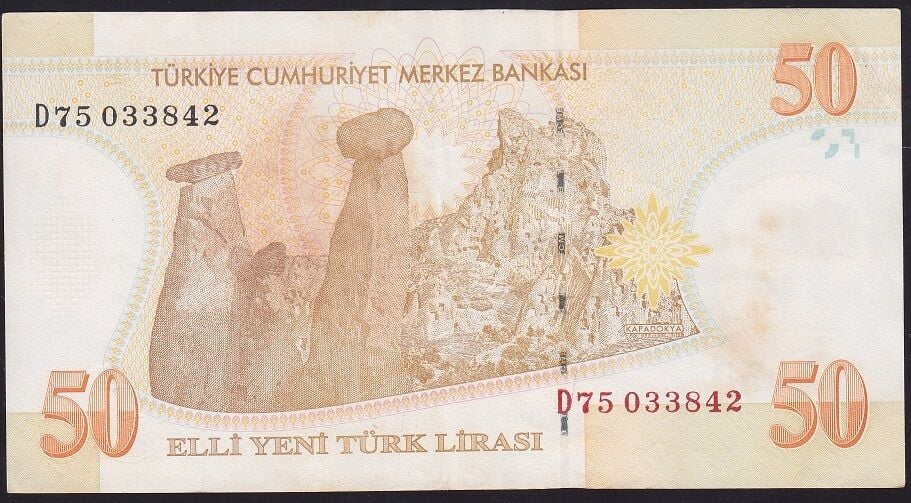 8.Emisyon 50 YTL D75 033842 Çok Temiz+