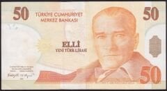 8.Emisyon 50 YTL D75 033842 Çok Temiz+