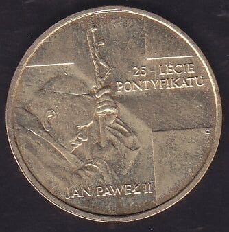 Polonya 2 Zloty 2003 Hatıra Para Papa II. John Paul'ün Papalık Döneminin 25. Yıldönümü