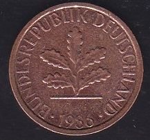 Almanya 1 Pfennig 1986 J