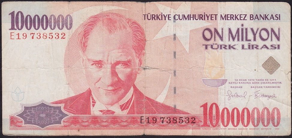 7.Emisyon 10 000 000 Lira E19 738532 Temiz