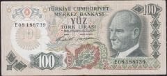 6.Emisyon 1.Tertip 100 Lira E08 188739 Çok Temiz