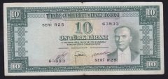 5.EMİSYON 2.TERTİP 10 LİRA R25 63833 ÇOK TEMİZ (YIKAMA VAR)