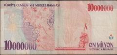 7.Emisyon 10 000 000 Lira B09 606128 Çok Temiz
