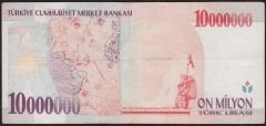 7.Emisyon 10 000 000 Lira B68 106375 Çok Temiz