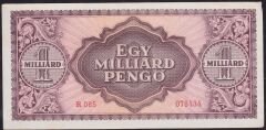 Macaristan 1.000.000.000 Pengo 1946 Çok Çok Temiz