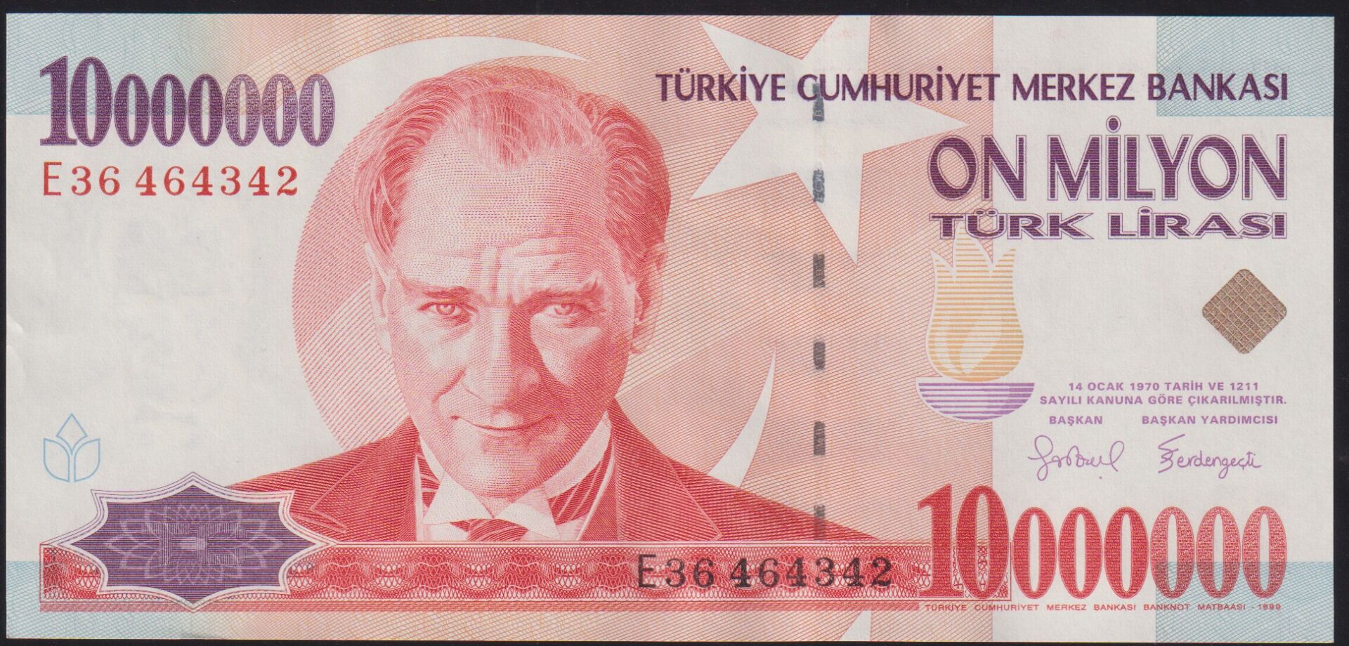 7.Emisyon 10 000 000 Lira E36 464342 Çilaltı