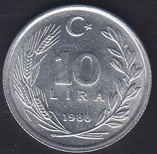 1988 YILI 10 LİRA ÇİL