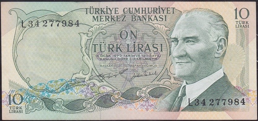 6.Emisyon 2.Tertip 10 Lira L34 277984 Ççt