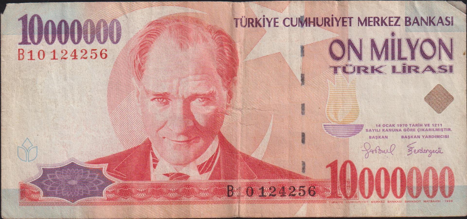 7.Emisyon 10 000 000 Lira B10 124256 Haliyle