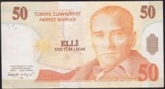 8.Emisyon 50 YTL D85 544159 Çok Temiz+