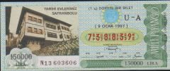1997 9 Ocak Çeyrek Bilet - U-A Serisi - Safranbolu
