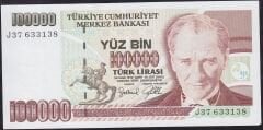 7.Emisyon 3.Tertip 100000 Lira J37 633138 Çil