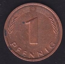 Almanya 1 Pfennig 1987 D