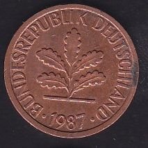 Almanya 1 Pfennig 1987 D