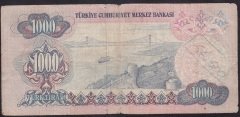 6.EMİSYON 1.TERTİP 1000 LİRA B12 008475 İYİ